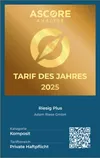 Siegel Tarif des Jahres Ascore
