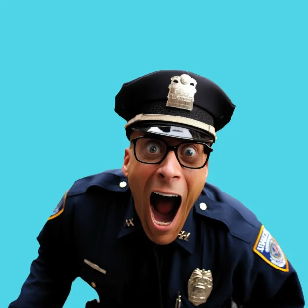 Policeofficer mit blauem Hintergrund