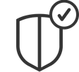 Schild Icon mit Haken