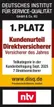 NTV-Siegel "1. Platz - Kundenurteil Direktversicherer: Versicherer des Jahres"