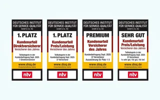 Siegel Versicherer des Jahres Adam Riese