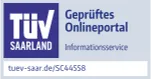 TÜV Saarland Siegel "Geprüftes Onlineportal"